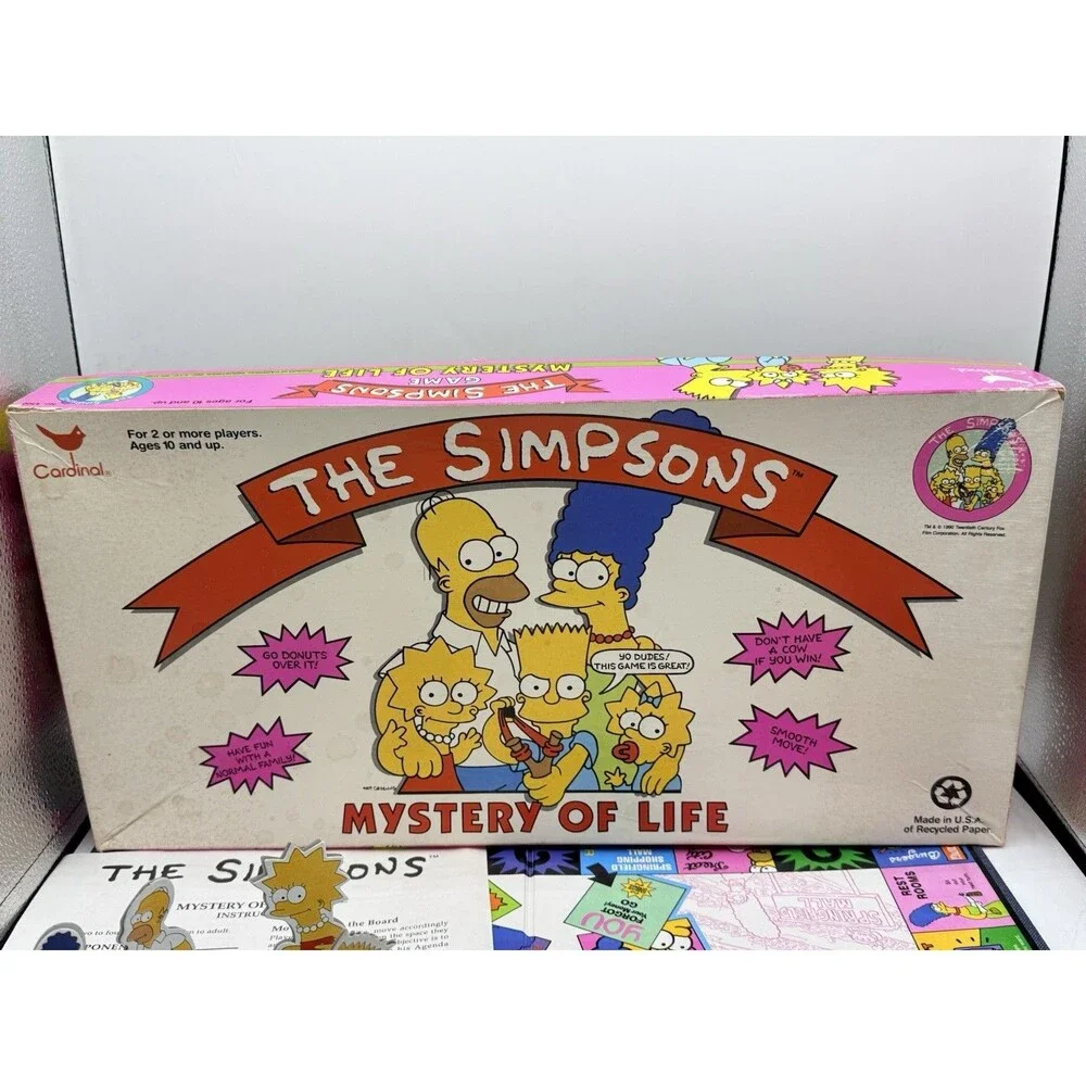 The Simpsons Mystery Of Life Board Game By Cardinal Vintage 1990 Complete